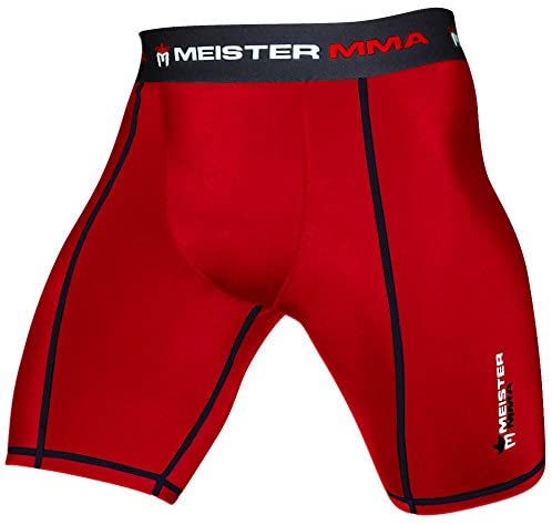 Meister MMA Compression Rush Fight Shorts w/Cup Pocket - Black - X-Large (36-37) : Clothing