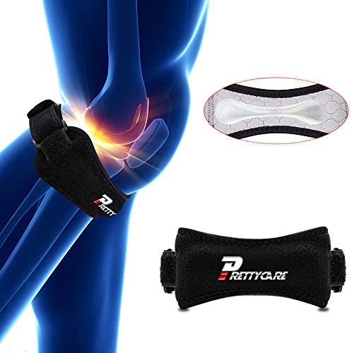 PrettyCare Knee Support Patella Strap (Unique Silicon Material with 2 Pack by Fully Adjustable Tendon Brace Band Pad - Pain Relief for Running, Arthritis, Jumper, Tennis, Basketball, Tendonitis: Sports & Outdoors