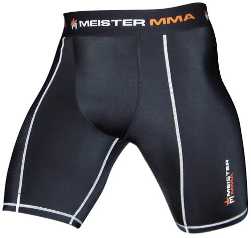 Meister MMA Compression Rush Fight Shorts w/Cup Pocket - Black - X-Large (36-37) : Clothing