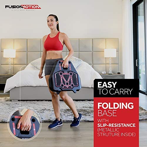 Fusion Motion Portable Gym with 8 Accessories Including Heavy Resistance Bands, Tricep Bar, Ab Roller Wheel, Pulleys and More - Full Body Workout Home Exercise Equipment to Build Muscle and Burn Fat : Sports & Outdoors