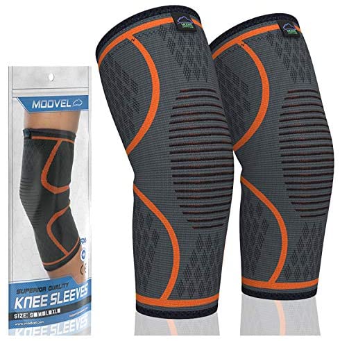 MODVEL 2 Pack Knee Compression Sleeve | FDA Approved Knee Brace | Knee Support for Arthritis, ACL, Meniscus Tear, Running, Biking, and Sports | Joint Pain Relief, Promotes Faster Injury Recovery : Sports & Outdoors