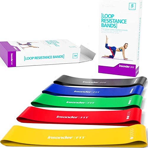 Insonder Resistance Bands Set - Latex Exercise Loop Bands for Workout and Stretching for Legs Butt Glutes Yoga Crossfit Fitness Physical Therapy Mini Home Equipment Training for Women Men : Sports & Outdoors