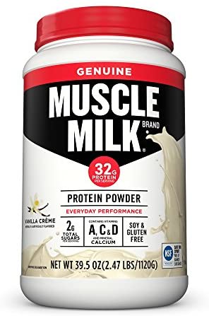 Muscle Milk Genuine Protein Powder, Vanilla CrÃ¨me, 32g Protein, 4.94 Pound: Sports & Outdoors
