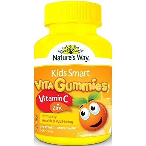 Nature's Way Kids Smart Vita Gummies Vitamin C+ Zinc 60 Gummies for Immune Support, Health, Wellbeingwith Wellbeing
