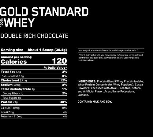 Optimum Nutrition Gold Standard 100% Whey Protein Powder, Double Rich Chocolate, 5 Pound (Packaging May Vary): Health & Personal Care