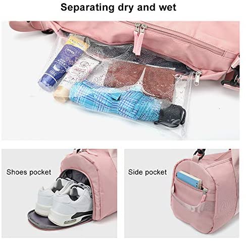 Women Sports Backpack Gym Bag with Shoe Compartment Wet Pocket
