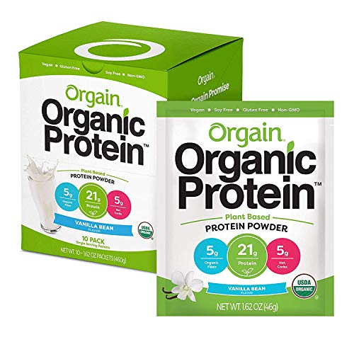 Orgain Organic Plant Based Protein Powder, Vanilla Bean - Vegan, Low Net Carbs, Non Dairy, Gluten Free, Lactose Free, No Sugar Added, Soy Free, Kosher, Non-GMO, 2.03 Pound (Packaging May Vary): Amazon.com: Health & Personal Care